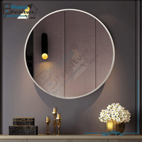 مرآة حائط دائرية باطار معدني من الألومنيوم من بكسل...