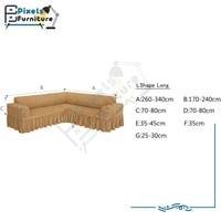 غطاء كنب زاوية جاكار مقاوم للماء قابل للتمدد على ش...