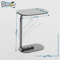مجموعة طاولات تقديم كنب بسطح خشب وقواعد معدنية من...