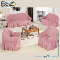 طقم غطاء كنب 4 قطع قابل للتمدد والإزالة من بكسل ال...