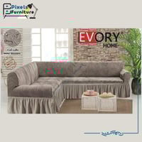 غطاء كنب زاوية جاكار مقاوم للماء قابل للتمدد على ش...