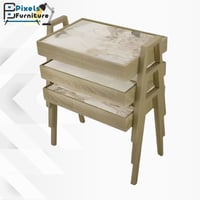 طقم طاولات تقديم القهوة والشاي بتصميم مستطيل 3 قطع...