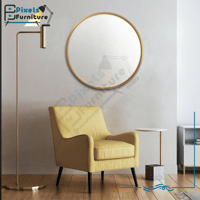 مرآة حائط دائرية باطار معدني من الألومنيوم من بكسل...