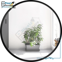 مرآة حائط دائرية باطار معدني من الألومنيوم من بكسل...