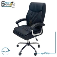 كرسي مكتب فخم لون أسود من بكسل الأثاث