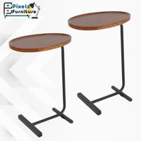 مجموعة 2 طاولة جانبية من بكسل الأثاث على شكل C للأ...