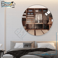 مرآة حائط دائرية باطار معدني من الألومنيوم من بكسل...