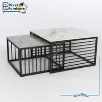 مجموعة قطعتين طاولات مربعة من بكسل الأثاث