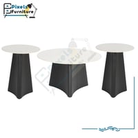 مجموعة طاولات دائرية بسطح رخامي 2+1 من بكسل الأثاث