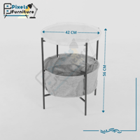 طاولة مفردة بسطح خشب ورف تخزين سفلي وقواعد معدنية...