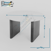 مجموعة طاولات دائرية بسطح رخامي 2+1 من بكسل الأثاث