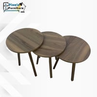 طقم طاولات تقديم القهوة والشاي بتصميم دائري 3 قطع...