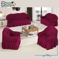 طقم غطاء كنب 4 قطع قابل للتمدد والإزالة من بكسل ال...