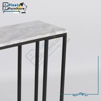 طاولة تقديم كنب بسطح خشب وقواعد معدنية من بكسل الأ...