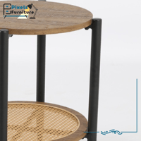 طاولة مفردة دائرية رفين وقواعد معدنية بتصميم من ال...