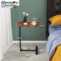 مجموعة 2 طاولة جانبية من بكسل الأثاث على شكل C للأ...