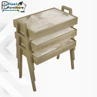 طقم طاولات تقديم القهوة والشاي بتصميم مستطيل 3 قطع...