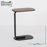 طاولة تقديم كنب بسطح خشب وقواعد معدنية من بكسل الأ...