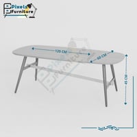 طقم من 3 قطع بتصميم حديث سطح خشب وقواعد معدنية من...