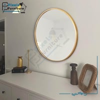 مرآة حائط دائرية باطار معدني من الألومنيوم من بكسل...