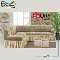 غطاء كنب زاوية جاكار مقاوم للماء قابل للتمدد على ش...