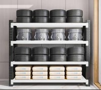 رفوف متوسطة الأحمال أسود وأبيض 300 كجم