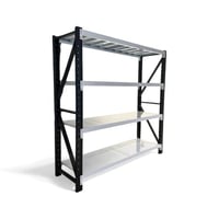 رفوف متوسطة الأحمال أسود وأبيض 300 كجم