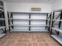 رفوف متوسطة الأحمال أسود وأبيض 300 كجم