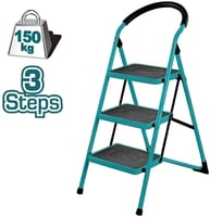 توتال سلم 3 درجات قابل للطي من الستيل المعدني