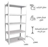 رفوف خشبية معدنية 184x120x45 سم