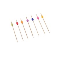 اعواد تمر وحلى خشب بمقبض خرز ملون 25 قطعة