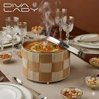 سخان طعام مدور معدن بديكور خيوط كاروهات بغطاء معدن...