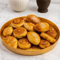 صحن تقديم حلويات زجاج تركي مدور مقاس 32 سم