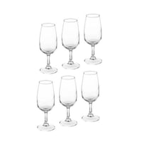 طقم كاسات عصير زجاج شفاف 6 قطعة