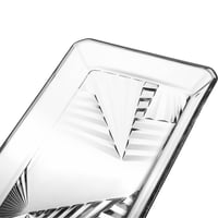 طقم صحون تقديم زجاج تركي مزخرف مستطيل 2 قطعة