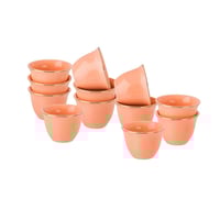 فناجين قهوة سعودي بورسلان اورنج خط ذهبي 12 قطعة