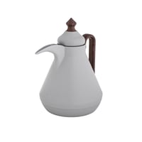 طقم ترمس ودلة هوست سعة 1 لتر رصاصي وخشبي 2 قطعة