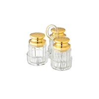 طقم 3 ملاحات اكريلك مع حامل اكريلك غطاء ذهبي