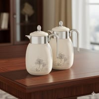 طقم ترامس لوفر 2 قطعة ابيض وفضي مطفي ( سعة 1 لتر )...