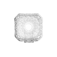 صحن تقديم الحلويات زجاج مزخرف مربع مقاس 17*17 سم 1...