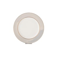 طقم صحون اكل مسطح بورسلان ابيض مدور منقط 6 قطعة مق...