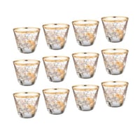 طقم فناجين قهوة سعودي كريستال تركي حفر ليزر ذهبي ف...