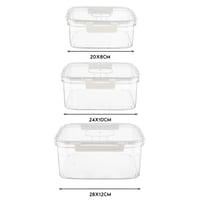 طقم حافظات بلاستيك بغطاء قفل 3 قطعة مربعة مقاسات م...