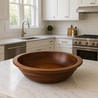 قدح تقديم خشب مدور فيتنامي للعصيد مقاس 42 سم