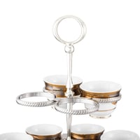 شيالة فناجين قهوة معدن فضي 12 خانة