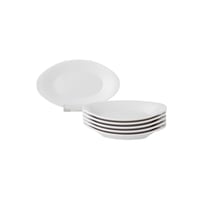 صحن سلطات ميلامين ابيض سادة بيضاوي 6 قطعة