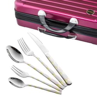 شنطة ملاعق 72 قطعة فضي وذهبي 18/8