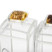 طقم علب بهارات اكريلك شفاف 1 قطعة مع استاند