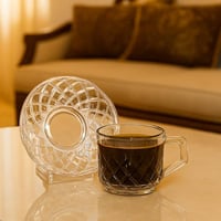 طقم فناجين اسبريسو زجاج مربعات 6 اشخاص سعة 85 مل