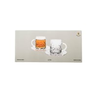 طقم اكواب شاي زجاج مخطط 12 قطعة 6 اشخاص 130 مل